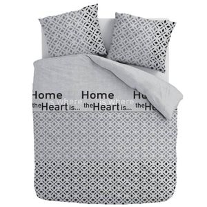 Cotton Rich Collection - Dekbedovertrek - Home Is Home - 240x200/220 - 2 Kussenslopen van 60x70 cm - Grijs