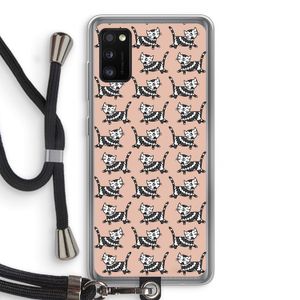 Zwarte poes: Samsung Galaxy A41 Transparant Hoesje met koord