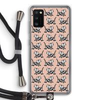 Zwarte poes: Samsung Galaxy A41 Transparant Hoesje met koord