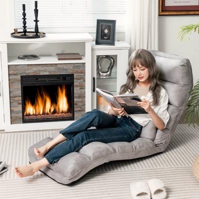 Relaxstoel 5-Voudig Instelbaar Klapstoel met Rugleuning Vloer Stoel met Slaapfunctie Lounge Stoel voor Gaming Slapen Lezen