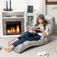 Relaxstoel 5-Voudig Instelbaar Klapstoel met Rugleuning Vloer Stoel met Slaapfunctie Lounge Stoel voor Gaming Slapen Lezen