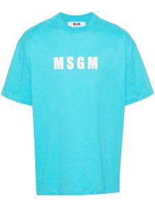 MSGM t-shirt en coton à logo imprimé - Bleu