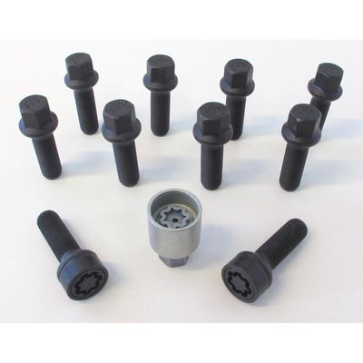 H&R Wielboutenset bolkonisch R14 M14x1.50 - Lengte 37mm - Zwart - 10 stuks (bv. Mercedes, VW T4) - i HRB1453702SET