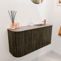 Toiletmeubel Mondiaz Joya Dlux | 81.6 cm | Meubelkleur Shadow | Faye wastafel Saba Wasbak Rechts | 1 kraangat