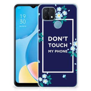 OPPO A15 Silicone-hoesje Flowers Blue DTMP