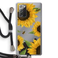 Sunflower and bees: Samsung Galaxy Note 20 / Note 20 5G Transparant Hoesje met koord