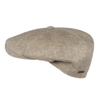 Flatcap Duco Linnen visgraat beige Flatcap Duco Linnen visgraat beige