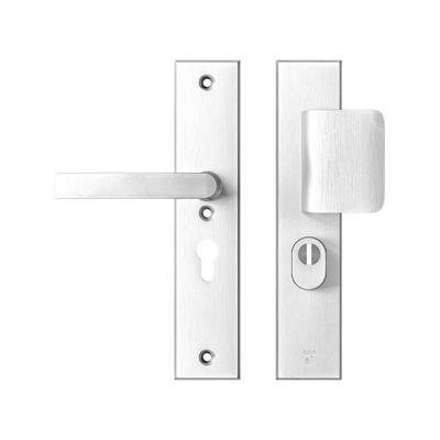 AXA AXA veiligheidsbeslag voordeur Edge Plus rechthoekig schild D-knop/Blok-kruk PC55 met kerntrekbeveiliging SKG3 - aluminium
