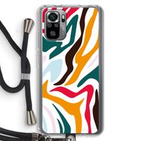 Colored Zebra: Xiaomi Redmi Note 10S Transparant Hoesje met koord