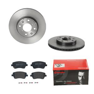 Remmenset, remschijf BREMBO, Remschijftype: Binnen geventileerd, Inbouwplaats: Vooras, u.a. für Suzuki, Opel, Vauxhall