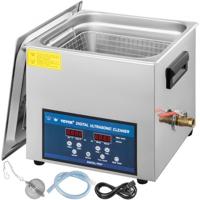 VEVOR Ultrasoon Reiniger Dual Frequentie 10L Ultrasone Reiniger met Verwarming voor Onderdelen Sieraden Lenzenvloeistof Ring Prothese Record