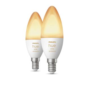 "Philips Hue White Ambiance Kaarslamp - E14 - 2-pack "