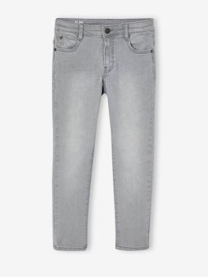 Slim fit jongensjeans Morphologik "waterless" heupomtrek LARGE denimgrijs