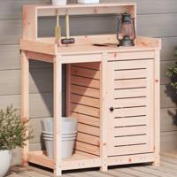 VidaXL Oppottafel met schappen 82,5x50x109,5 cm massief douglashout