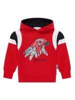 Roberto Cavalli Junior hoodie en coton à imprimé graphique - Rouge