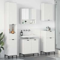Badkamermeubelset met lade Wit Engineered hout, Metaal