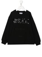 Moschino Kids sweat en coton à logo appliqué - Noir