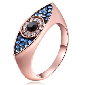Dames Ring Boze Oog Rose kleurig van met Zirkonia