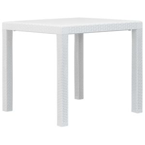 Tuintafel 79x79x72 cm rattan-look kunststof wit