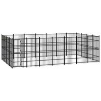 vidaXL Hondenkennel 25,8 m² staal - thumbnail