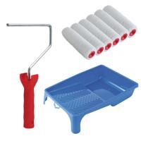 Sorex Verfrollers schilderen set - met beugel en verfbak - 6x rollers van 18 cm