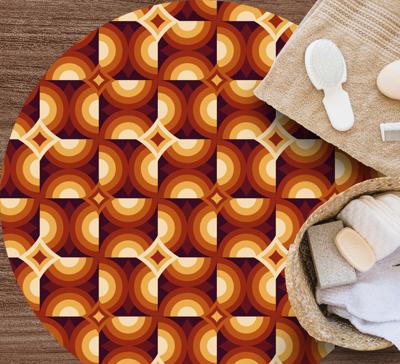 Geometrische retro circules retro tapijt Geometrische retro circules retro tapijt