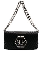 Philipp Plein sac porté épaule matelassé à plaque logo - Noir - thumbnail