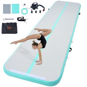 VEVOR Gymnastiek Luchtmat 10cm Dikke Opblaasbare Gymnastiek Tumbling Mat, Tumblingbaan met Elektrische Pomp, Trainingsmatten voor Thuisgebruik/Gym/Yoga/Cheerleading/Strand/Park Groen