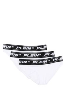 Philipp Plein slips à bande logo (lot de trois) - Blanc