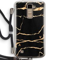 Gouden marmer: LG K10 (2016) Transparant Hoesje met koord