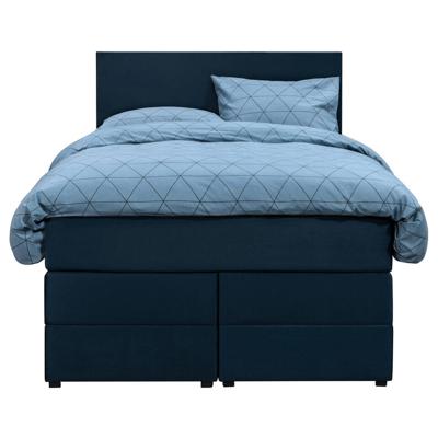Leen Bakker - Boxspring Met Opbergruimte Liv Egaal - 120x200 Cm - Stof/Velvet - Blauw