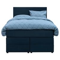 Leen Bakker - Boxspring Met Opbergruimte Liv Egaal - 120x200 Cm - Stof/Velvet - Blauw