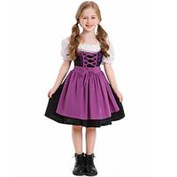 Halloween Carnaval Oktoberfest bier Kostuum Jurken Dirndl Trachtenkleider Oktoberfest / bier Bavarian Wiesn Weiden Voor meisjes Doek in traditionele stijl Kleding Schort Lightinthebox