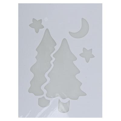 Kerst raamsjabloon kerstboom - wit - 35 cm - raamdecoratie - kerstversiering