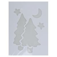 Kerst raamsjabloon kerstboom - wit - 35 cm - raamdecoratie - kerstversiering
