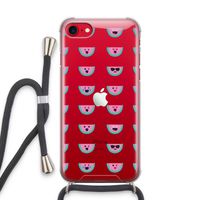 Smiley watermeloenprint: iPhone SE 2020 Transparant Hoesje met koord