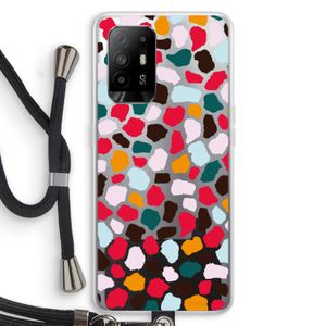 Colored Giraffe: Oppo A95 5G Transparant Hoesje met koord