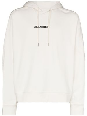 Jil Sander hoodie à logo imprimé - Blanc