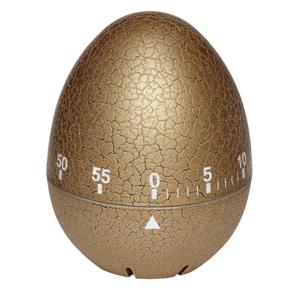 TFA Keuken Timer - ei vorm - mechanische wekker - goud - kunststof - 60 minuten - kookwekker
