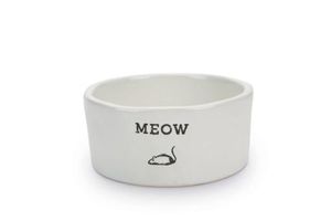 Beeztees meow - kattenvoerbak - keramiek - wit - 11,5x4 cm