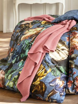 Gebreide plaid 100% katoen Van Marc O´Polo lichtroze Gebreide plaid 100% katoen Van Marc O´Polo lichtroze