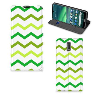 Nokia 2.3 | Hoesje met Magneet | Zigzag Groen