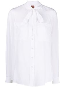 BOSS chemise à détail de nœud - Blanc