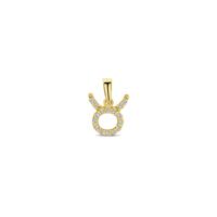 14k Geelgouden Hanger Sterrenbeeld Stier met Diamant H SI