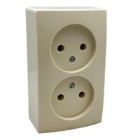 Peha opbouw stopcontact dubbel creme - 4678960
