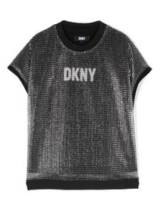 Dkny Kids t-shirt en résille à logo imprimé - Gris