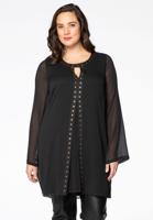 Yoek Blouse golds | Zwart | Maat 58/60