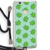 Groene blaadjes: Huawei Ascend P10 Lite Transparant Hoesje met koord