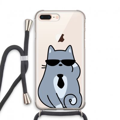 Cool cat: iPhone 7 PLUS Transparant Hoesje met koord