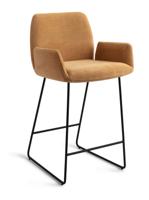 Jesper Home Barstoel 'Misaki' Slide Black, kleur Honey Harvest (zithoogte 65cm)